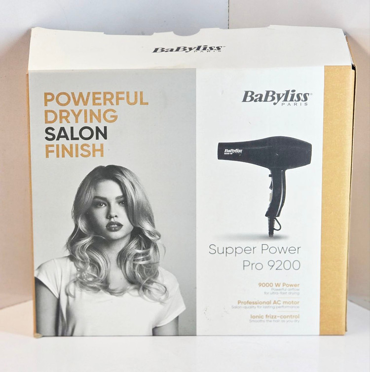 سشوار موتور سنگین مارک BaByliss وارداتی ساخت چین کد ۹۲۰۰ دارای کلید سردکن لحظه ای توان ۹۰۰۰ وات