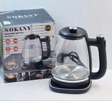 کتری برقی مارک SOKANY وارداتی ساخت چین کد ۰۹۰۳۴ دارای LED جنس پیرکس توان ۱۸۰۰ وات ظرفیت ۱/۸ لیتر