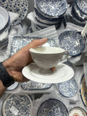 فنجان و نعلبکی قهوه خوری وارداتی ساخت چین جنس سرامیک و چینی ست ۶ نفره