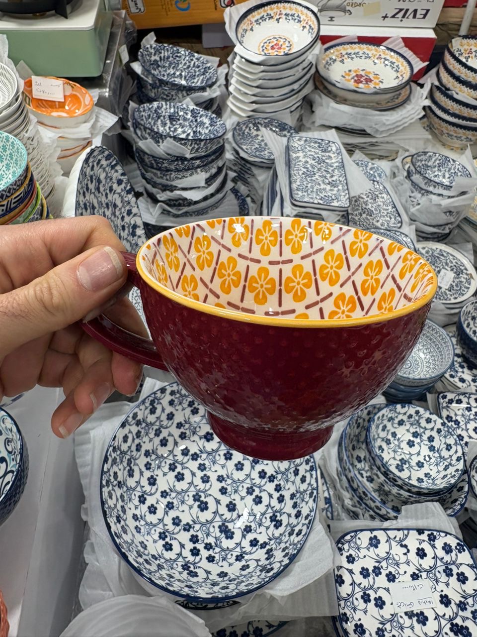 فنجان لته خوری مارک دنی هوم وارداتی ساخت چین جنس چینی سرامیک حجم ۳۵۵ میل