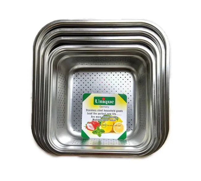 سرویس آبکش مارک یونیک وارداتی ساخت چین ۴ پارچه مدل مربعی جنس استیل نگیر و ضخیم