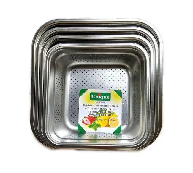 سرویس آبکش مارک یونیک وارداتی ساخت چین ۴ پارچه مدل مربعی جنس استیل نگیر و ضخیم