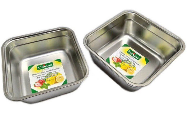 سرویس لگن مارک یونیک وارداتی ساخت چین ۴ پارچه مدل مربعی جنس استیل نگیر و ضخیم