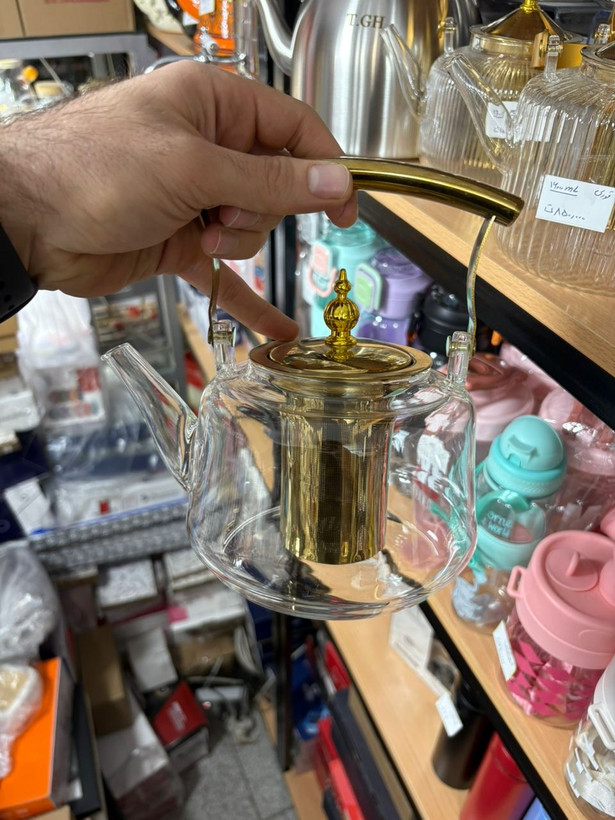 قوری وارداتی ساخت چین جنس پیرکس شعله مسقیم گنجایش ۱۲۰۰ میل
