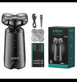 ماشین اصلاح صورت مارک VGR وارداتی ساخت چین مدل V-311 سه تیغ ضد آب نحوه اصلاح چرخشی جنس تیغه استیل پیشرفته