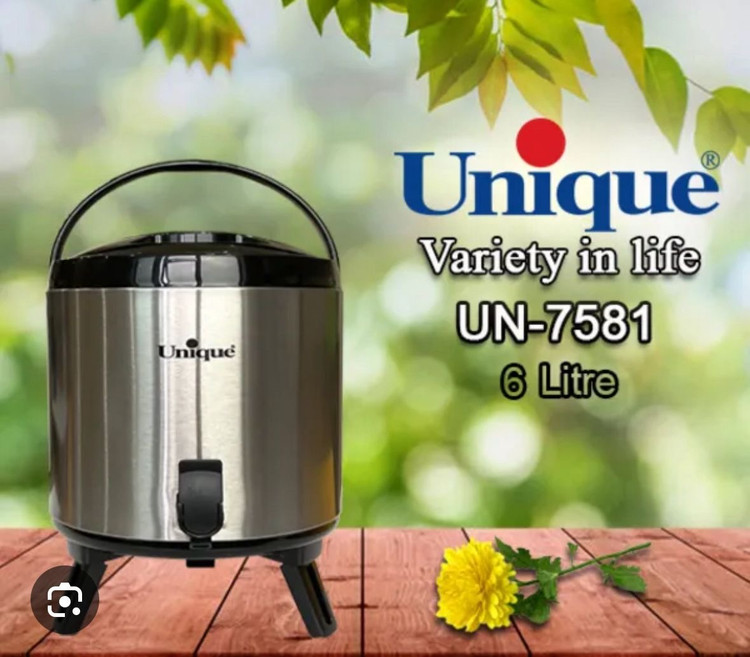 کلمن مارک یونیک اصل شرکتی مدل UN-7581 حجم ۶ لیتر جنس بدنه استیل