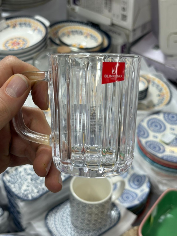 لیوان مارک بلینک مکس وارداتی ساخت چین طرح استریپ کد KTZB136 جنس بلور آنتی شوک