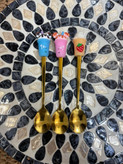 قاشق مرباخوری و دسرخوری استیل طلایی رنگ ثابت وارداتی ساخت چین مدل سر ژله ای ۶ عدد