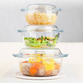 ست ۳ قابلمه پیرکس مارک PYREX وارداتی اصل فرانسه شعله مستقیم حجم ۱/۳ و ۲/۱ و ۳ لیتر