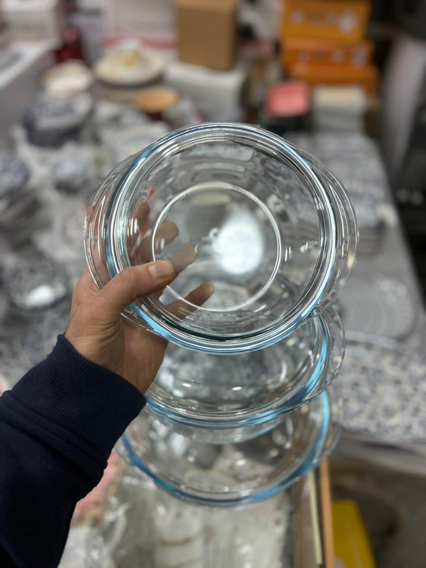 ست ۳ قابلمه پیرکس مارک PYREX وارداتی اصل فرانسه شعله مستقیم حجم ۱/۳ و ۲/۱ و ۳ لیتر