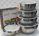 لگن ۵ تایی درب دار استیل برند اصلی yyi وارداتی ساخت چین قطر ۲۰ ،۲۲ ،۲۴ ،۲۶ ،۲۸ سانت