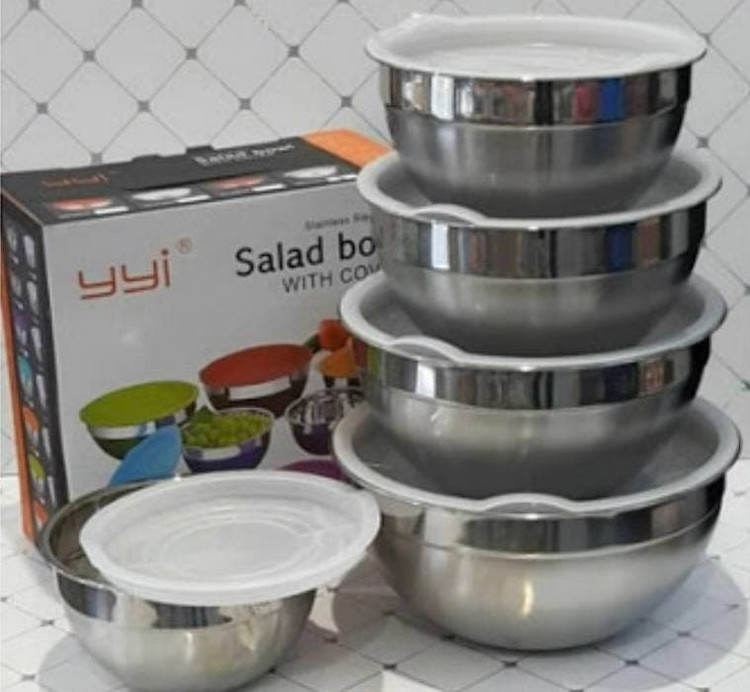 لگن ۵ تایی درب دار استیل برند اصلی yyi وارداتی ساخت چین قطر ۲۰ ،۲۲ ،۲۴ ،۲۶ ،۲۸ سانت