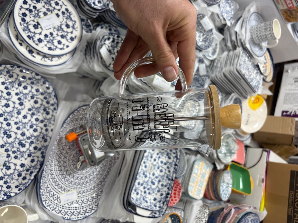 فرنچ پرس پیرکس درب بامبو ۳۵۰ میل وارداتی ساخت چین
