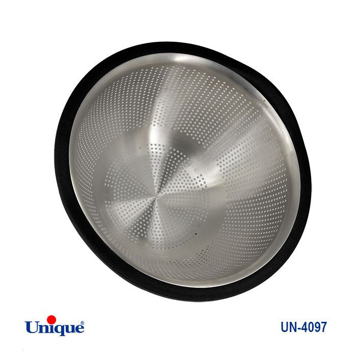 ست آبکش ۲ پارچه استیل دور مشکی سیلیکونی یونیک اصلی شرکتی وارداتی ساخت چین کد UN-4097 و UN-4099 قطر ۲۳ و ۲۹ سانت