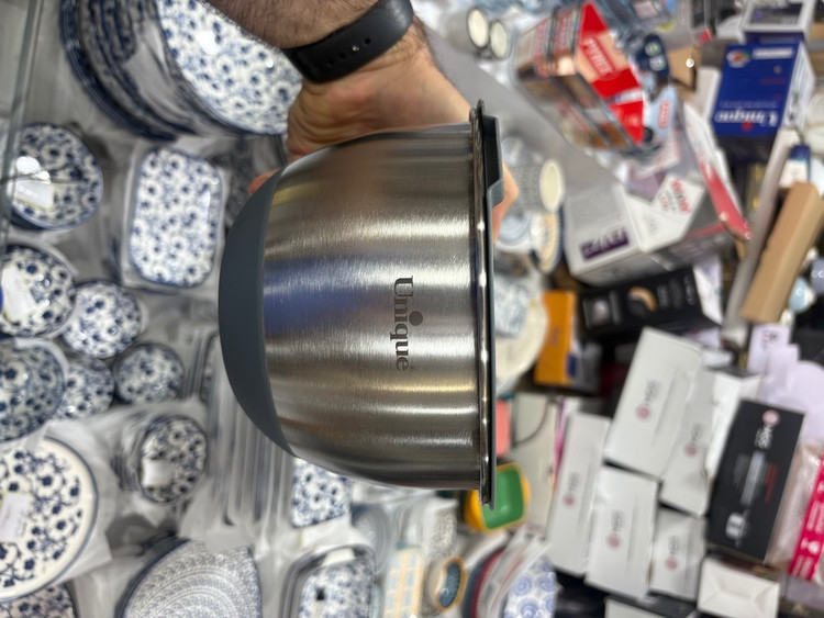 ست لگن ۴ پارچه استیل درجه یک درب دار یونیک اصل شرکتی وارداتی ساخت چین کد UN-4092 کف سیلیکونی داخل مدرج