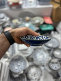 مزه خوری کشکولی مارک دنی پلاس وارداتی ساخت چین طرح گل برجسته جنس چینی سرامیک