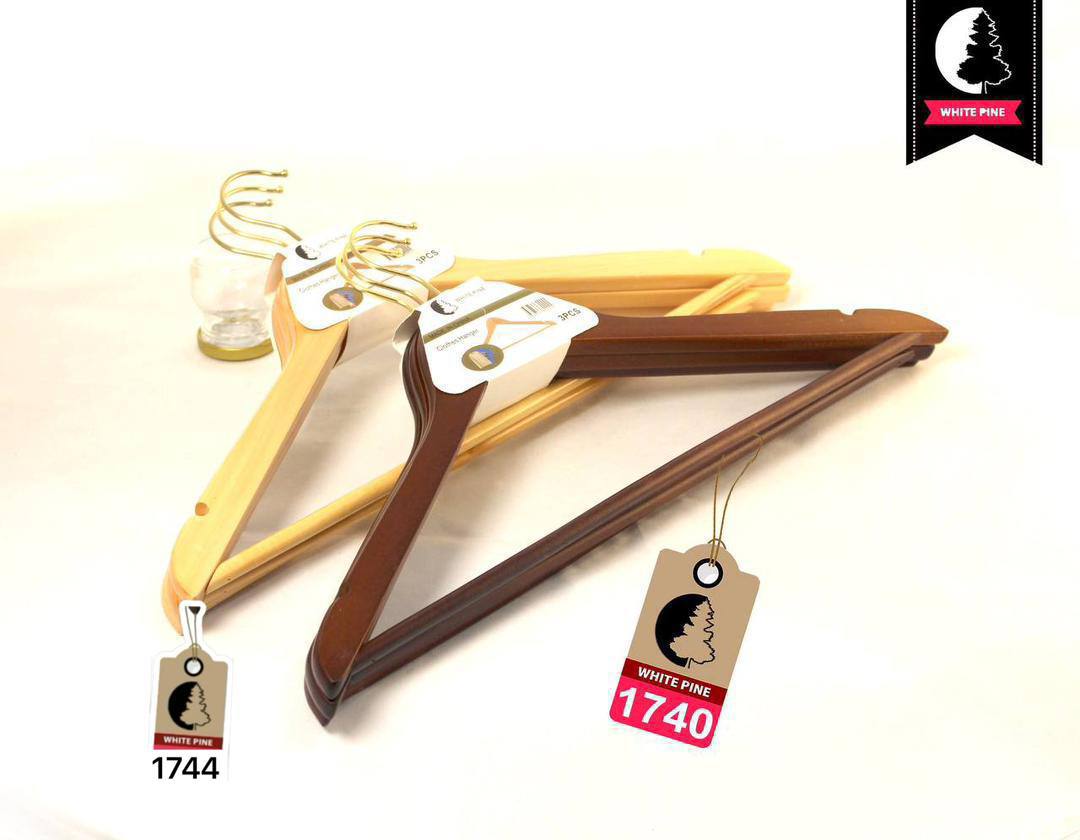 ۳ عدد آویز لباس (چوب رختی) جنس چوب بامبو مارک وایت پین وارداتی ساخت چین کیفیت عالی