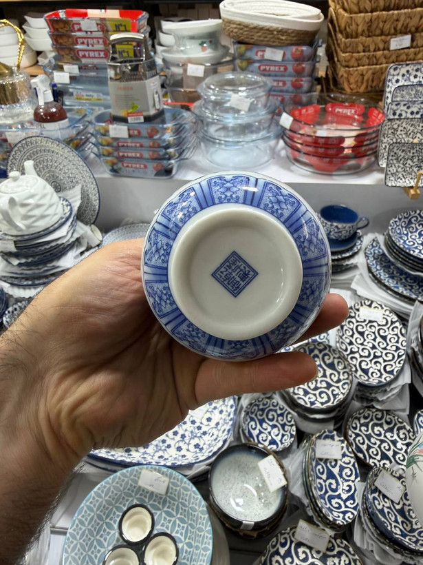 گلدان قلم آبی وارداتی ساخت ساخت چین جنس چینی ارتفاع ۱۴ سانت