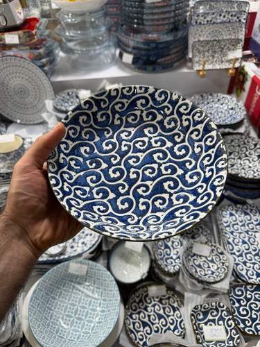 بشقاب خورشت خوری مارک دنی پلاس وارداتی ساخت چین طرح گل برجسته جنس چینی سرامیک