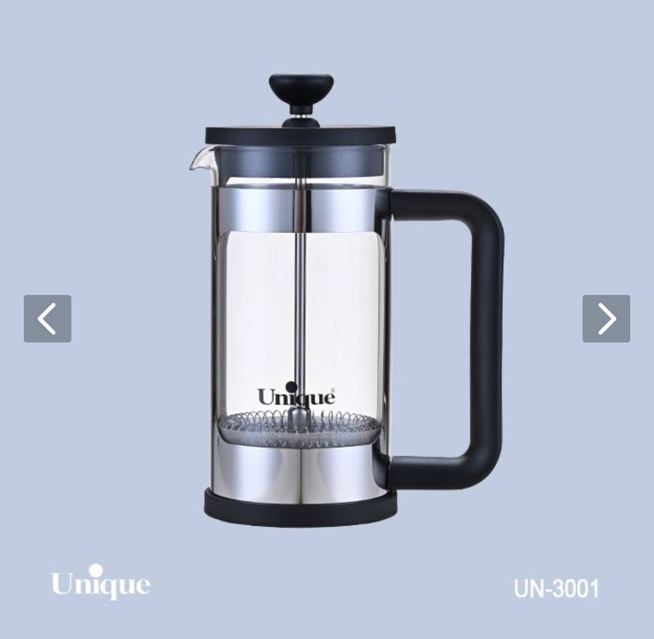 فرنچ پرس پیرکس آنتی شوک مارک یونیک اصلی شرکتی کد UN-۳۰۰۱ وارداتی ساخت چین جنس بسیار ضخیم و سنگین حجم ۳۵۰ میل