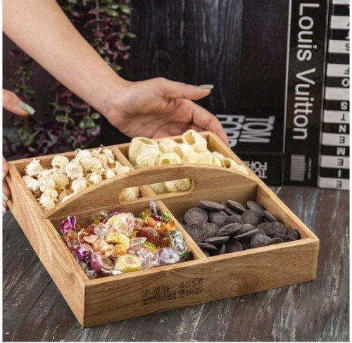 آجیل خوری دسته دار ۴ خانه چوب رابر کیفیت عالی ساخت ایران