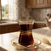 فنجان تک کمر باریک لب طلا مارک پاشاباغچه اصل ترکیه وارداتی نعلبکی ندارد