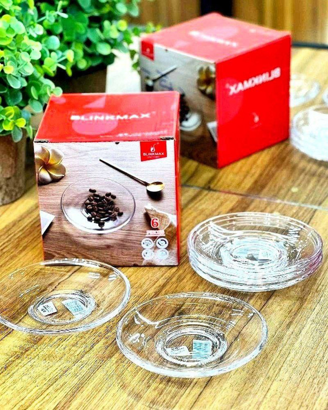 ۶ عدد نعلبکی کریستال مارک بلینک مکس وارداتی ساخت چین کیفیت عالی قطر ۱۳ سانت
